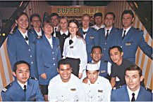 Ein Teil der Finnjet-Crew July 2005. Foto: Welcome Aboard