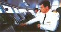 Click for Fullsize. (531 x 287) Finnjet's bridge with captain Eklund and first officer. Photo: Silja Line
