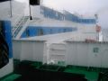 Click for Fullsize. (800 x 600) View backward from the bridge wing on a rainy day. Photo: Mathias Saken