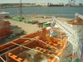 Click for Fullsize. (800 x 600) The view from a Commodore cabin towards Rostock harbour. Photo: Paul Byrne