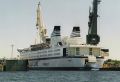 Click for Fullsize. (640 x 440) GTS FINNJET leaving the Finnyards Dock in Rauma on 09.06.2004. Photo: Eerik Laine