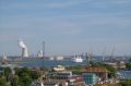 Click for Fullsize. (800 x 531) Panoramic view of Rostock's harbour area with FINNJET starting her voyage to Tallinn. Photo: Helge Kleinschmidt