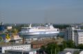 Click for Fullsize. (800 x 531) FINNJET passing the sea channel in Rostock/Warnemünde bound to Tallinn. Photo: Helge Kleinschmidt