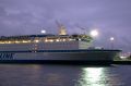 Click for Fullsize. (800 x 531) Evening impression of FINNJET in Rostock during her layup period in winter 2004/2005. Photo: Helge Kleinschmidt