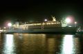 Click for Fullsize. (800 x 531) Nighttime impression of FINNJET in Rostock during her layup period in winter 2004/2005. Photo: Helge Kleinschmidt