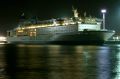 Click for Fullsize. (800 x 531) Nighttime impression of FINNJET in Rostock during her layup period in winter 2004/2005. Photo: Helge Kleinschmidt